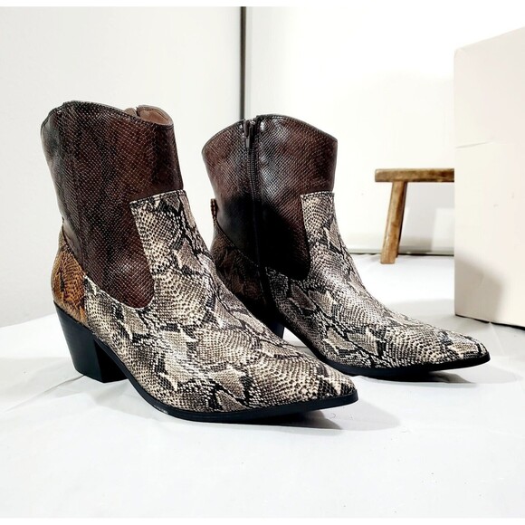 JUSTFAB Women's Violet Western Booties, Violet Brown 7.5 SKU: BS2045608 - Picture 9 of 16